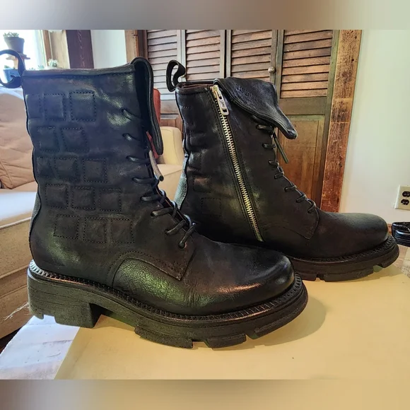 A.S.98 Lockwood Black Combat Boots - Picture 3 of 7